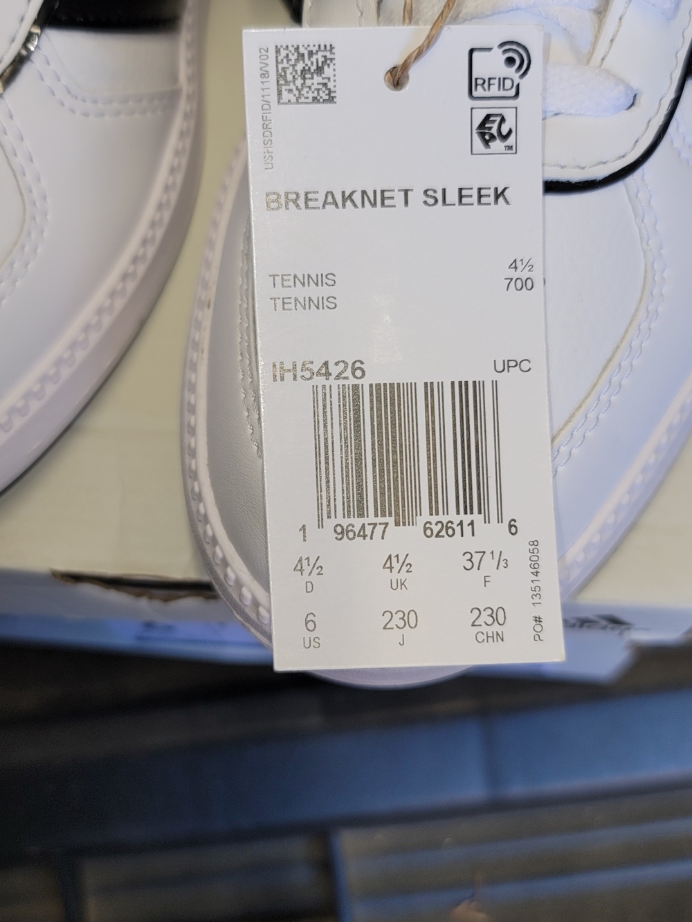 adidas Breaknet Sleek White Black Tennis Shoes - Picture 2 of 8
